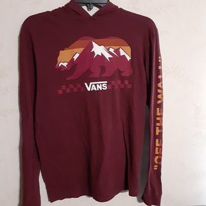 Vans Off The Wall Unisex LS Hooded Graphic T Shirt in Size M